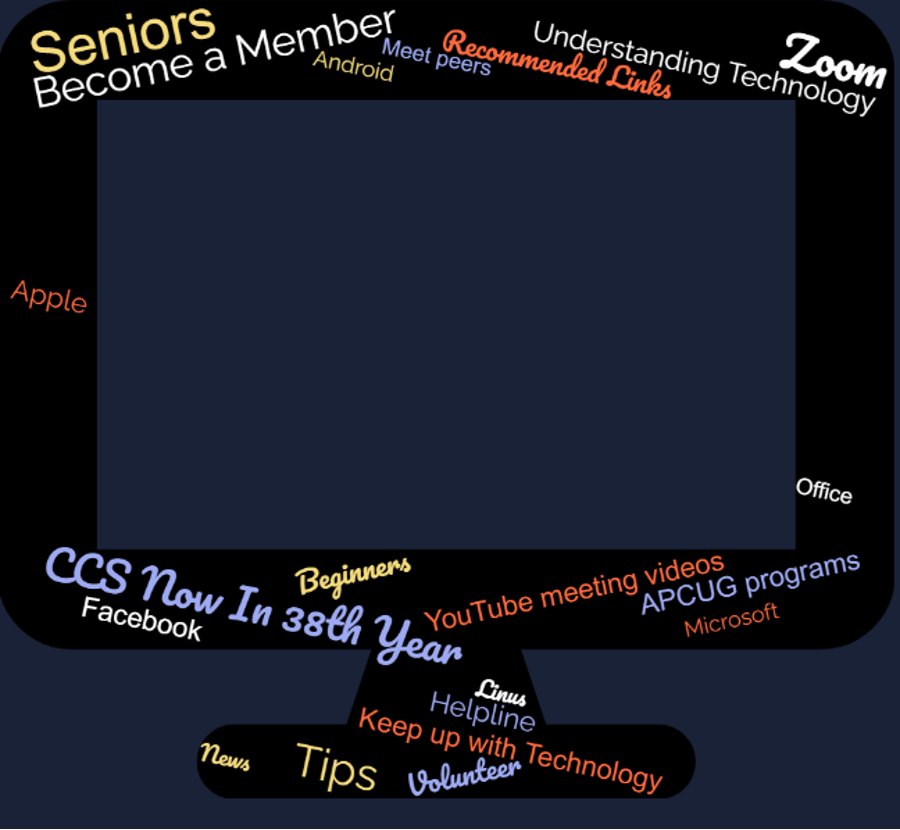 CCS Word Cloud on Computer Outline